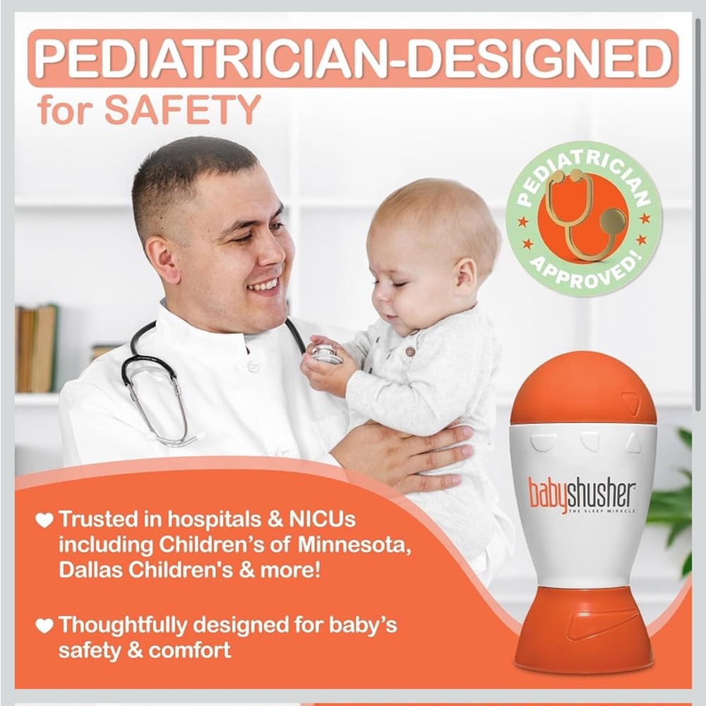 Portable Baby Shusher Sound Machine - Orange and White - Picture 4 of 6